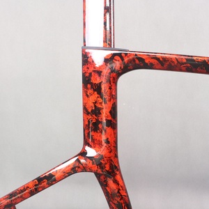 Red Water Ripple <b>Paint</b> Carbon Fiber Disc Road Bike <b>Frame</b> TT-X38 Stem+handlebar Tire 700X32C - Product Image 4