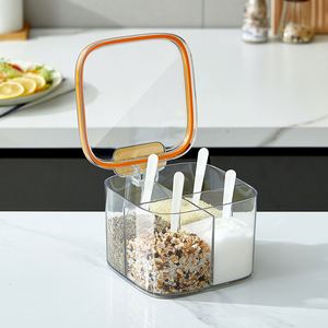 <b>Kitchen</b> Herb Spice <b>Gadgets</b> Airtight Spice Storage 4 Grid Seasoning Box with Spoon - Product Image 4