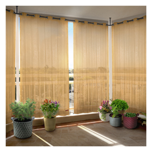 Cortinas para Exteriores Beige de HDPE con Ojales, 150 GSM, con Elegancia Neutral Suave y Tela Transpirable Resistente a la Intemperie para un Balcón con Estilo - Product Image 1