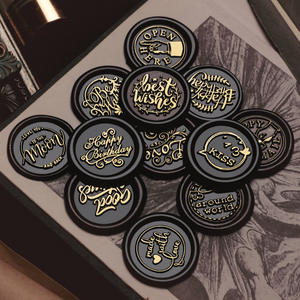 Têtes de sceau à la cire de la série English, 2,5 cm, en laiton massif gravé, pour la décoration de journaux et d'enveloppes - Product Image 2