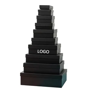 Caja de papel magnética con impresión digital negra de lujo con logotipo personalizado, pelucas, ropa, cartón plegable, caja de regalo magnética, cajas de papel de embalaje