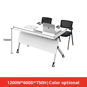 Table d'entraînement pliable en PVC, plateau en acier et <span class=keywords><strong>bois</strong></span>, design moderne et simple, table longue à rabat latéral, bureau mobile - Product Image 2