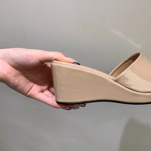 Sandali con zeppa da donna con plateau e punta quadrata, ciabatte estive casual rialzate, mules con zeppa, pantofole da donna - Product Image 5