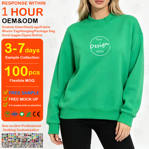 <span class=keywords><strong>Felpe</strong></span> Oversize in Cotone di Alta Qualità con Logo Personalizzato Ricamato, Felpa da <span class=keywords><strong>Donna</strong></span> con Collo Alto - Product Image 1