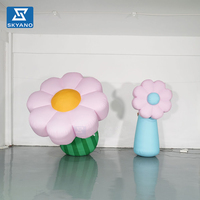 Modèle de fleur gonflable géante personnalisée pour l'aménagement paysager extérieur ou la décoration artistique de scène événementielle