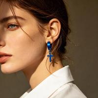 Boucles d'oreilles pendantes en acier inoxydable avec croix, style Hip Hop Punk, tendance européenne et américaine, fermoir court à pression