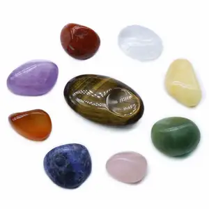 Лидер продаж, полудрагоценный камень, 7 камней, набор камней чакры, оптовая продажа, натуральные кристаллы, лечебные камни с инструментом Gua Sha