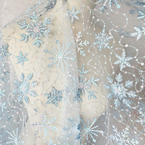 Đông lạnh nữ hoàng Elsa bông tuyết <span class=keywords><strong>sequin</strong></span> thêu vải tuyn vải cho tutus - Product Image 4