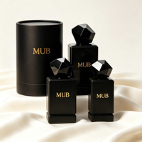 Botol Parfum Kaca Desain Khusus 30 ml 50 ml 100 ml Botol Parfum Kotak Hitam Mewah Dengan Tutup Khusus