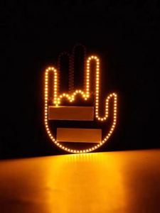 Bande lumineuse LED pour voiture avec télécommande, symbole <span class=keywords><strong>de</strong></span> geste du majeur, feu stop d'avertissement LED ambre 12V - Product Image 6