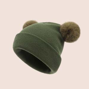 Nuevo Gorro de Invierno para Bebés y Niños 2024, Gorro de Lana para Niños con Dos Lindos Pompones - Product Image 4