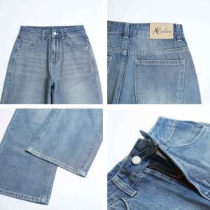 กางเกงยีนส์ทรงตรงเอวสูงสีน้ำเงินคลาสสิกคุณภาพสูง รุ่น 8819 ทรงหลวม สไตล์ลำลองเก๋ไก๋สำหรับฤดูหนาว สวมใส่สบายทุกวัน - Product Image 5