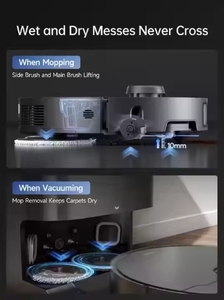 หุ่นยนต์ดูดฝุ่น Dreame X50 Pro Ultra แบบมีรางนำทาง แรงดูด 30000 Pa พร้อมแปรงทำความสะอาดตัวเอง ชาร์จเร็ว ทำความสะอาดได้ทั้งแบบเปียกและแบบแห้ง - Product Image 6
