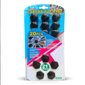 Cubiertas de tuercas de rueda cromadas Maxeed de 21 mm, negras, 20 piezas, para protección de ruedas de coche - Product Image 2