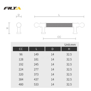 ארון מתכת עם דלת ארוכה ידית ארוכה ידית זהב ארון בגדים דקורטיביים קלאסי ארון למשוך ידית 4630 - Product Image 5