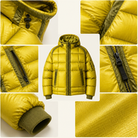 Veste matelassée en nylon ripstop personnalisée pour homme, coupe-vent, imperméable, à capuche, style streetwear, parka d'hiver chaude, thermique pour l'extérieur