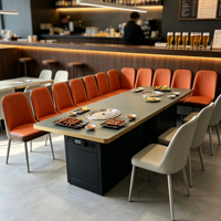 Table de barbecue commerciale Jilu, robuste et autonettoyante, avec échappement inférieur, idéale pour les commerces alimentaires