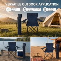 Chaise pliante d'extérieur légère en fer, design chinois, avec dossier et accoudoirs, chaise de camping portable pour pique-nique, tissu Oxford