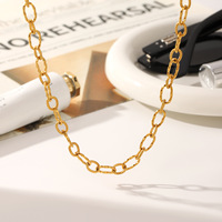 MW Venta al por mayor 18K PVD Chapado en oro Joyería personalizada Collar de cadena en espiral Collar de cadena con clip de papel de acero inoxidable para mujer
