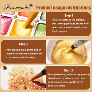 Ensemble de peinture <span class=keywords><strong>aquarelle</strong></span> miniature Panwenbo, 24 couleurs, peinture <span class=keywords><strong>aquarelle</strong></span> métallisée, peinture <span class=keywords><strong>aquarelle</strong></span> scintillante perlée solide pour adultes, enfants, débutants, artistes - Product Image 4