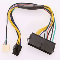 Adaptateur de câble d'alimentation ATX 24 broches vers 6 broches pour carte mère HP, serveur Z220 Z230 SFF, station de travail, noir