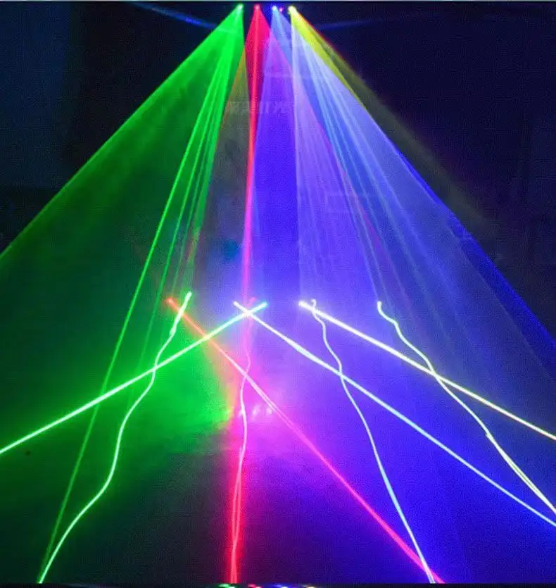 Nuova luce laser a quattro teste a colori, luce laser da discoteca, luce laser da palcoscenico, luce da club, luce da atmosfera