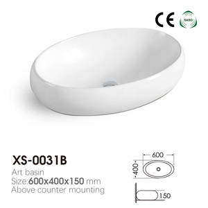 YIDA Lavabo de comptoir design moderne européen ovale en céramique pour hôtel, maison, salle de bain, lavabo - Product Image 6