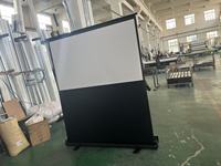 Écran de projection portable manuel pour intérieur et extérieur, 90 pouces, 4:3, écran de projection au sol extérieur, enroulable, facile à transporter