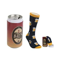 Conjunto de presente divertido de designer, meias masculinas de algodão com desenho de cerveja