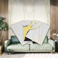 Panneau mural en PVC effet marbre brillant, feuille de marbre PVC 3m très vendue pour la décoration intérieure