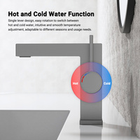 Robinet de lavabo cascade moderne en laiton à poignée unique, à poser sur le comptoir, avec valve en céramique, eau chaude et froide, pour salle de bain, chambre et salon