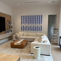 Arte Mural Acrílico Grande de Estilo Art Deco con Eslabones de Cadena Verticales, Diseño que Cambia de Color, para Bodas y Cumpleaños - Directo de Fábrica