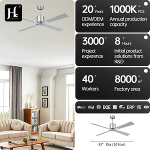 52-Inch <b>Ceiling</b> Fan with <b>Light</b>, 4 Blades Modern Bedroom <b>Ceiling</b> Fan with Wall <b>Remote</b> <b>Control</b> - Product Image 4