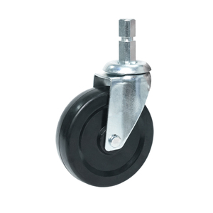 5 inch cao su vuông Grip-Ring STEM Caster bánh xe xoay bánh xe với phanh cho kệ dây chuyền lắp ráp - Product Image 2