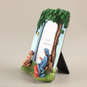 Statue religieuse catholique <span class=keywords><strong>de</strong></span> Noël en résine artistique peinte à la main, nouveau cadeau <span class=keywords><strong>de</strong></span> rêve, 22 cm <span class=keywords><strong>de</strong></span> haut, Madone et Enfant dans cadre, chrétienne - Product Image 3