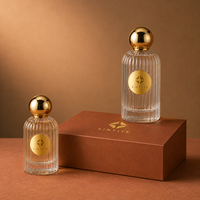 Flacon de parfum vide à rayures verticales 30ml 50ml 100ml, contenant cylindrique pour parfum, logo personnalisé