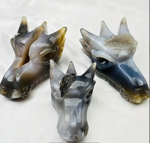 بيع بالجملة جيود Fanshi منحوت يدويًا أزرق Druzy Agate جودة عالية نحت العقيق الطبيعي للديكور المنزلي والهدايا - Product Image 3