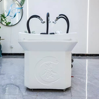Bac de lavage compact pour spa capillaire sans plomberie, mobile, style japonais, avec chauffage et réservoir d'eau de 60L, pour salon de coiffure et massage