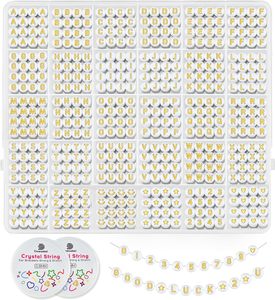 1520 pièces acrylique 4*7mm Alphabet perle ronde lettre Bracelet avec perles en forme de coeur pour la fabrication de bijoux Bracelets d'amitié - Product Image 2