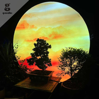 Grandes lumières de jardin d'extérieur imperméables, colorées, en forme de lune 3D, motif planète atmosphérique