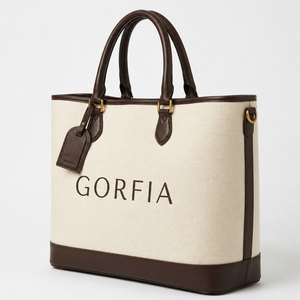 Sac fourre-tout en <span class=keywords><strong>toile</strong></span> pour femme avec garniture en cuir, fermeture éclair, grande capacité, sac à bandoulière beige, sac à main de voyage d'été - Product Image 2