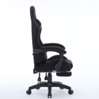 Fauteuil de bureau ergonomique inclinable en tissu simili cuir noir pour PC et jeux, vente en gros