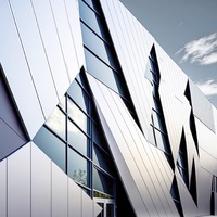 Façades en aluminium de design moderne, murs-rideaux en aluminium, revêtements muraux extérieurs