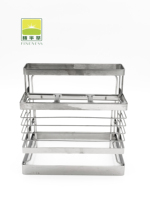 Organisateur de cuisine carré moderne en acier inoxydable SS 304, support à couteaux multifonctionnel, support pour planche à découper
