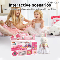 Jouet de cuisine en peluche Lapin pour enfants de 2 à 4 ans avec sons, petit ensemble de jeu d'imitation et accessoires de cuisine