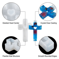 LEQU Molde de Silicona con Forma de Corazón y Cruz, Divertido y Alegre, Ecológico y Reutilizable para Resina, Joyería y Manualidades, Venta al por Mayor