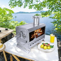 BBQ Grill Poêle à bois Charbon de bois portable extérieur avec design pliable pour le camping