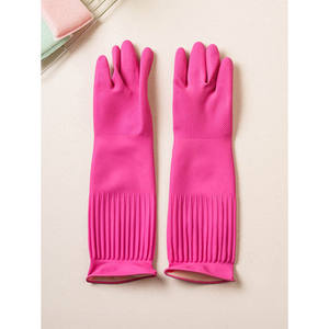 Large Pleat Rubber <b>Gloves</b> for <b>Household</b> Use - Product Image 1