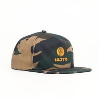 Hete Aanbieding Modieuze Ongevormde Pet met Aangepaste Borduurlogo Camo Platte Klep 5 Panel Snapback Cap