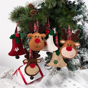Nouvel ensemble d'ornements de Noël en tissu non tissé, décorations suspendues mignonnes de dessins animés, fournitures de fête de Noël - Product Image 5